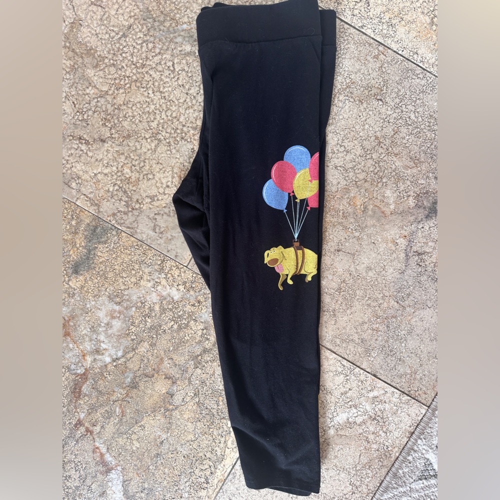 Torrid Black Leggings with Colorful Balloon Dog Design